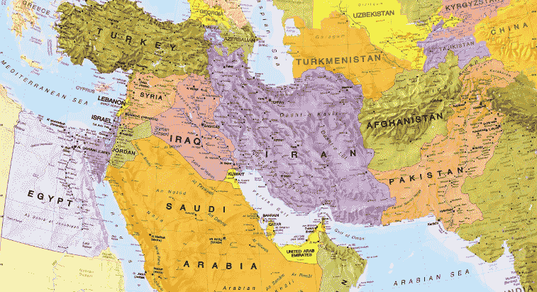 نقشه خاورمیانه با کیفیت بالا  Maps Of Middle East